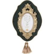 Clayre & Eef Fotolijst  10x15 cm Groen Goudkleurig Kunststof Glas Ovaa...