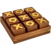 Deco Object Tic Tac Toe in kistje Hout - Goud/Bruin - L23 x B23 x H7 c...