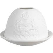 Clayre & Eef Waxinelichthouder Ø 12x8 cm Wit Porselein Boeddha