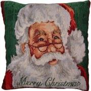 Clayre & Eef Kussenhoes 44x44 cm Rood Polyester Vierkant Kerstman
