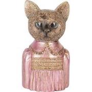 Clayre & Eef Decoratie Beeld Kat 14x11x23 cm Bruin Kunststof