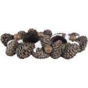 Clayre & Eef Theelichthouder  27 cm Bruin Kunststof Dennenappels Waxin...
