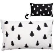 Clayre & Eef Kussenhoes  30x50 cm Wit Zwart Polyester Rechthoek Kerstb...