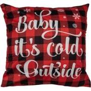 Clayre & Eef Kussenhoes 45x45 cm Rood Synthetisch Vierkant Winter COLD...