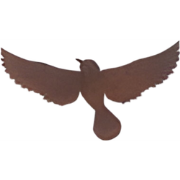 Wanddeco ijzer vogel L 26x15 cm
