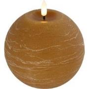 Ledkaars Lyon ro 12x12x12 cm amber