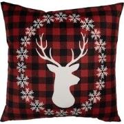 Clayre & Eef Kussenhoes 45x45 cm Rood Polyester Hert