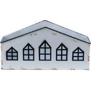 Clayre & Eef Theelichthouder Huis 36x12x18 cm Wit Metaal Waxinelichtho...