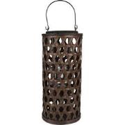 Clayre & Eef Windlicht  Ø 19x40 cm Bruin Bamboe Rond Kaarsenhouder