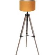 Mexlite - vloerlamp - Triek - zwart - hout velours stof - Ø 75cm - E27...