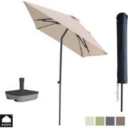 Kopu® Leon Parasol Rechthoek 150x250 cm - met Hoes en Voet - Creme