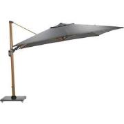 Hawaii Deluxe parasol - 300x300 cm - teak look - royal antraciet