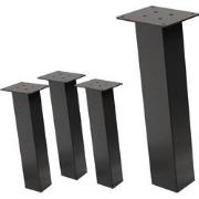 Set van 4 tafelpoten schuin H42 cm Donkergrijze look Industrieel stale...