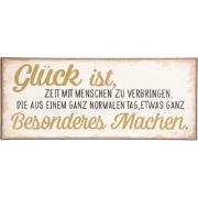 Clayre & Eef Tekstbord  13x30 cm Beige Geel Metaal Rechthoek Wandbord