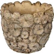 Clayre & Eef Bloempot  Ø 16x15 cm Grijs Steen Rond Bloempot binnen