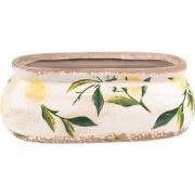 Clayre & Eef Bloempot  18x7x7 cm Geel Keramiek Citroen Bloempot binnen