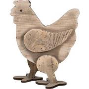 Clayre & Eef Decoratie Beeld Kip 28 cm Bruin Hout