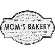Clayre & Eef Tekstbord  48x1x30 cm Wit Metaal MOM'S BAKERY Muurdecorat...