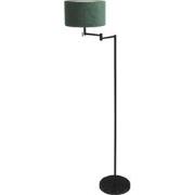 Mexlite - vloerlamp - Bella - zwart - metaal velours stof - Ø 45cm - E...