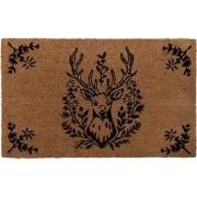Clayre & Eef Deurmat 75x45 cm Bruin Kokosvezel PVC Hert Kokosmat