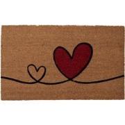 Clayre & Eef Deurmat 75x45 cm Bruin Kokosvezel PVC Harten Kokosmat