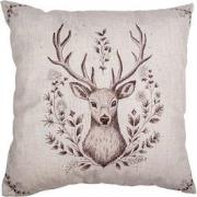 Clayre & Eef Kussenhoes 45x45 cm Beige Polyester Hert Sierkussen