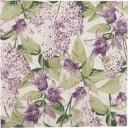 Clayre & Eef Servetten Papier Set van 20 33x33 cm Wit Paars Bloemen