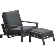 Garden Impressions Coba loungestoel verstelbaar incl voetenbank - donk...
