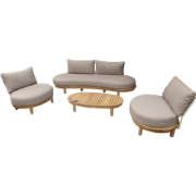 Summerland loungeset natural taupe/acacia light teak incl. zand olefin...