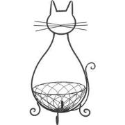 Clayre & Eef Decoratie schaal Kat 31x25x55 cm Bruin Metaal Rond Fruits...