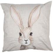 Clayre & Eef Kussenhoes  45x45 cm Beige Polyester Konijn Sierkussenhoe...