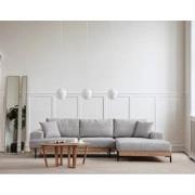 Moderne Hoekbank Rechts Eti Stof Grijs - Hout Frame