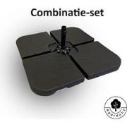 4gardenz® Combinatieset Verzwaringsset met Parasolvoet Kruis - Vulbaar...