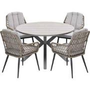 Garden Impressions Kalibo tuinset 5-delig - Tulli tuintafel Ø122x75 cm...
