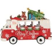 Clayre & Eef Kerstdecoratie met LED-verlichting Bus 31x15x21 cm Rood M...