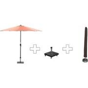 Zweefparasol Lotus - met voet en hoes - 300 cm - Koperkleurig doek