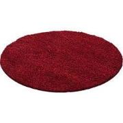 Tapijtenloods Basic Rond Shaggy vloerkleed Rood Hoogpolig- 80 CM ROND