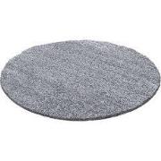 Tapijtenloods Basic Rond Shaggy vloerkleed Lichtgrijs Hoogpolig- 80 CM...
