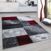 Hawaii Modern Vloerkleed Rood / Grijs - Laagpolig Tapijt- 120x170 CM