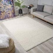 Loca Shaggy Vloerkleed – Modern Uni Effen – Creme Hoogpolig & Zacht- 8...