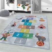 Tapijtenloods Play Vloerkleed Kinderkamer Circus Hinkelen Laagpolig Gr...