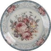 Clayre & Eef Ontbijtbord  Ø 21 cm Wit Porselein Bloemen Bord