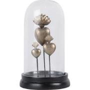 Clayre & Eef Stolp Ø 22x13 cm Zilverkleurig IJzer Glas Harten