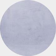 Pouffy Fluffy  - Hoogpolig  Rond Vloerkleed - Uni Kleur - Zilver - Woo...