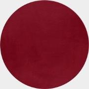 Pouffy Fluffy  - Hoogpolig  Rond Vloerkleed - Uni Kleur - Rood - Woonk...