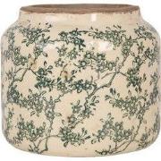 Clayre & Eef Bloempot Ø 18x16 cm Beige Keramiek Bloemen