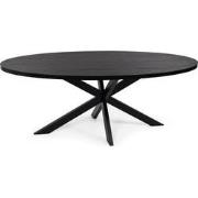 Stalux Ovale eettafel 'Mees' 210 x 100cm, kleur zwart / zwart eiken