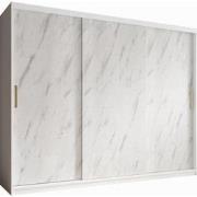 Meubella Kledingkast Marmer - Wit - 250 cm