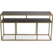 Stalux Side-table 'Teun' 150cm, kleur goud / zwart marmer