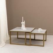 Stalux Salontafelset 'Lisa' 65 en 50cm, kleur goud / beton